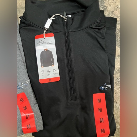 NEW!!! Greg Norman (Reebok) ML75 1/4 zip pullover black or grey M - Picture 2 of 7